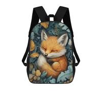 sinyumoney Sac À Dos Scolaire Imprimé En 3D Pour Enfants Sleeping Baby Fox In Autumn Leaves, Grande Capacité, Idéal Pour Les Voyages, Tendance Et Décontracté 17inch