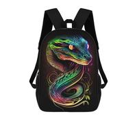 sinyumoney Sac À Dos Scolaire Imprimé En 3D Pour Enfants Snake Neon Art Sac À Dos Scolaire Pour Enfants, Sac De Voyage, Sac À Livres Tendance, Grand Sac À Dos De Grande Capacité 17inch