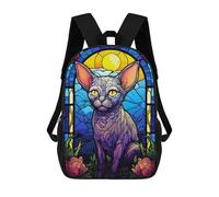 sinyumoney Sac À Dos Scolaire Imprimé En 3D Pour Enfants Sphynx Cat Abstract Sacs À Livres, Sacs De Voyage Scolaires Grande Capacité Pour Enfants/étudiants/adultes 17inch