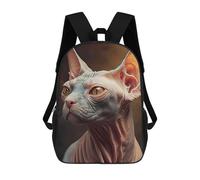 sinyumoney Sac À Dos Scolaire Imprimé En 3D Pour Enfants Sphynx Cat Oil Paint Sacs À Livres, Sacs De Voyage Scolaires Grande Capacité Pour Enfants/étudiants/adultes 17inch