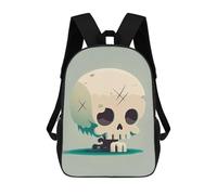 sinyumoney Sac À Dos Scolaire Imprimé En 3D Pour Enfants Spooky Skull Illustration Sacs À Livres, Sacs De Voyage Scolaires Grande Capacité Pour Enfants/étudiants/adultes 17inch