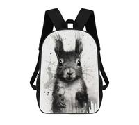 sinyumoney Sac À Dos Scolaire Imprimé En 3D Pour Enfants Squirrel Beauty Black Ink, Grande Capacité, Idéal Pour Les Voyages, Tendance Et Décontracté 17inch