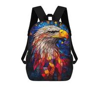 sinyumoney Sac À Dos Scolaire Imprimé En 3D Pour Enfants Stained Glass Eagle Sacs À Livres, Sacs De Voyage Scolaires Grande Capacité Pour Enfants/étudiants/adultes 17inch