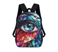 sinyumoney Sac À Dos Scolaire Imprimé En 3D Pour Enfants Stained Glass Eye Sac À Dos Scolaire Pour Enfants, Sac De Voyage, Sac À Livres Tendance, Grand Sac À Dos De Grande Capacité 17inch
