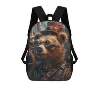 sinyumoney Sac À Dos Scolaire Imprimé En 3D Pour Enfants Steampunk Bear Animal Sacs À Livres, Sacs De Voyage Scolaires Grande Capacité Pour Enfants/étudiants/adultes 17inch