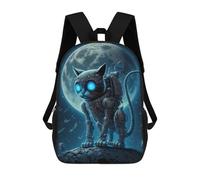 sinyumoney Sac À Dos Scolaire Imprimé En 3D Pour Enfants Steampunk Cat Moon Sacs À Livres, Sacs De Voyage Scolaires Grande Capacité Pour Enfants/étudiants/adultes 17inch