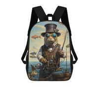 sinyumoney Sac À Dos Scolaire Imprimé En 3D Pour Enfants Steampunk Seal Fisherman Sacs À Livres, Sacs De Voyage Scolaires Grande Capacité Pour Enfants/étudiants/adultes 17inch