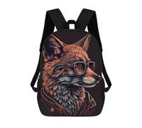 sinyumoney Sac À Dos Scolaire Imprimé En 3D Pour Enfants Stylish Fox Artwork, Sac À Dos De Voyage Haute Capacité Pour Enfants, Sac À Livres, Sac D'école 17inch