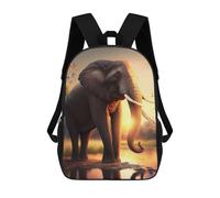 sinyumoney Sac À Dos Scolaire Imprimé En 3D Pour Enfants Sunset Elephant Majesty Sacs À Livres, Sacs De Voyage Scolaires Grande Capacité Pour Enfants/étudiants/adultes 17inch