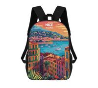 sinyumoney Sac À Dos Scolaire Imprimé En 3D Pour Enfants Sunset in Nice, Grande Capacité, Idéal Pour Les Voyages, Tendance Et Décontracté 17inch