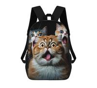 sinyumoney Sac À Dos Scolaire Imprimé En 3D Pour Enfants Surprised Cats Compilation-2, Sac À Dos De Voyage Haute Capacité Pour Enfants, Sac À Livres, Sac D'école 17inch