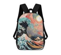 sinyumoney Sac À Dos Scolaire Imprimé En 3D Pour Enfants The Great Wave at Sunset Sac À Dos Scolaire Pour Enfants, Sac De Voyage, Sac À Livres Tendance, Grand Sac À Dos De Grande Capacité 17inch
