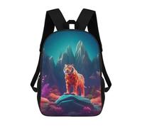 sinyumoney Sac À Dos Scolaire Imprimé En 3D Pour Enfants Tiger Blue Night, Sac À Dos De Voyage Haute Capacité Pour Enfants, Sac À Livres, Sac D'école 17inch