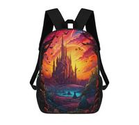 sinyumoney Sac À Dos Scolaire Imprimé En 3D Pour Enfants Tower of The Elven Mage Sac À Dos Scolaire Pour Enfants, Sac De Voyage, Sac À Livres Tendance, Grand Sac À Dos De Grande Capacité 17inch
