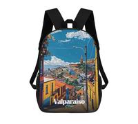 sinyumoney Sac À Dos Scolaire Imprimé En 3D Pour Enfants Valparaiso Cityscape, Grande Capacité, Idéal Pour Les Voyages, Tendance Et Décontracté 17inch