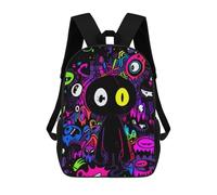 sinyumoney Sac À Dos Scolaire Imprimé En 3D Pour Enfants Vibrant Neon Artwork, Sac À Dos De Voyage Haute Capacité Pour Enfants, Sac À Livres, Sac D'école 17inch