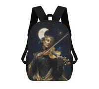 sinyumoney Sac À Dos Scolaire Imprimé En 3D Pour Enfants Violinist Under The Moon, Grande Capacité, Idéal Pour Les Voyages, Tendance Et Décontracté 17inch
