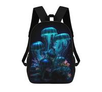 sinyumoney Sac À Dos Scolaire Imprimé En 3D Pour Enfants Water Jellyfish Neon, Grande Capacité, Idéal Pour Les Voyages, Tendance Et Décontracté 17inch