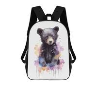 sinyumoney Sac À Dos Scolaire Imprimé En 3D Pour Enfants Watercolor Baby Black Bear Grande Capacité, Sac De Voyage, Sac À Dos Tendance Pour Enfants, Sac À Dos Décontracté 17inch