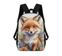 sinyumoney Sac À Dos Scolaire Imprimé En 3D Pour Enfants Watercolor Floral Fox, Grande Capacité, Idéal Pour Les Voyages, Tendance Et Décontracté 17inch