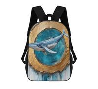 sinyumoney Sac À Dos Scolaire Imprimé En 3D Pour Enfants Whale Artwork Ocean Decor, Sac À Dos De Voyage Haute Capacité Pour Enfants, Sac À Livres, Sac D'école 17inch
