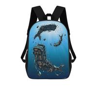 sinyumoney Sac À Dos Scolaire Imprimé En 3D Pour Enfants Whale Bus, Grande Capacité, Idéal Pour Les Voyages, Tendance Et Décontracté 17inch