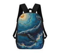 sinyumoney Sac À Dos Scolaire Imprimé En 3D Pour Enfants Whale in Blue Ocean Sacs À Livres, Sacs De Voyage Scolaires Grande Capacité Pour Enfants/étudiants/adultes 17inch