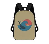 sinyumoney Sac À Dos Scolaire Imprimé En 3D Pour Enfants Whale in Wave with Sunset Sac À Dos Scolaire Pour Enfants, Sac De Voyage, Sac À Livres Tendance, Grand Sac À Dos De Grande Capacité 17inch