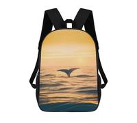 sinyumoney Sac À Dos Scolaire Imprimé En 3D Pour Enfants Whale Tail in The Sea Sacs À Livres, Sacs De Voyage Scolaires Grande Capacité Pour Enfants/étudiants/adultes 17inch