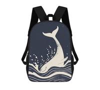 sinyumoney Sac À Dos Scolaire Imprimé En 3D Pour Enfants Whale Tail Splash Sac À Dos Scolaire Pour Enfants, Sac De Voyage, Sac À Livres Tendance, Grand Sac À Dos De Grande Capacité 17inch