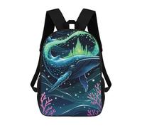 sinyumoney Sac À Dos Scolaire Imprimé En 3D Pour Enfants Whale with Castle Fantasy Art, Grande Capacité, Idéal Pour Les Voyages, Tendance Et Décontracté 17inch