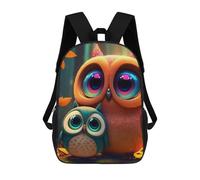 sinyumoney Sac À Dos Scolaire Imprimé En 3D Pour Enfants Whimsical Owl Duo in Autumn Forest, Sac À Dos De Voyage Haute Capacité Pour Enfants, Sac À Livres, Sac D'école 17inch