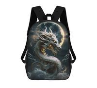 sinyumoney Sac À Dos Scolaire Imprimé En 3D Pour Enfants White Dragon Moonlit Sky, Sac À Dos De Voyage Haute Capacité Pour Enfants, Sac À Livres, Sac D'école 17inch