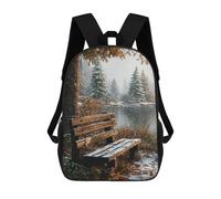 sinyumoney Sac À Dos Scolaire Imprimé En 3D Pour Enfants Winter Serenity Bench Scene, Sac À Dos De Voyage Haute Capacité Pour Enfants, Sac À Livres, Sac D'école 17inch