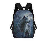 sinyumoney Sac À Dos Scolaire Imprimé En 3D Pour Enfants Wolf Moon Castle Night, Sac À Dos De Voyage Haute Capacité Pour Enfants, Sac À Livres, Sac D'école 17inch