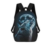 sinyumoney Sac À Dos Scolaire Imprimé En 3D Wolf Howling at Moon Livre 17inch Sacs À Dos Tendance Grande Capacité Sacs À Dos De Voyage Pour Enfants