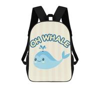 sinyumoney Sac À Dos Scolaire Kawaii Cute Whale Pun Sac À Dos Scolaire Enfant Imprimé En 3D, Sac De Voyage Tendance, Sac D'école Garçon 17inch