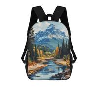 sinyumoney Sac À Dos Scolaire Mountain River Landscape Sac À Livres Pour Garçons Et Filles, Sac D'école, Sac Pour Étudiants, Sac De Voyage D'affaires, Sac De Travail 17inch