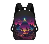 sinyumoney Sac À Dos Scolaire Neon Desert Pyramid Sac À Dos Scolaire Enfant Imprimé En 3D, Sac De Voyage Tendance, Sac D'école Garçon 17inch