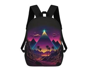 sinyumoney Sac À Dos Scolaire Neon Desert Pyramid Sac À Dos Scolaire Enfant Imprimé En 3D, Sac De Voyage Tendance, Sac D'école Garçon 17inch