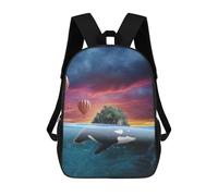 sinyumoney Sac À Dos Scolaire Orca Whale Surrealism Sac À Dos Scolaire Enfant Imprimé En 3D, Sac De Voyage Tendance, Sac D'école Garçon 17inch