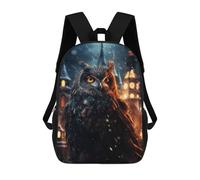 sinyumoney Sac À Dos Scolaire Owl in Black at Night Sac À Livres Pour Garçons Et Filles Sac D'école Sac Pour L'université Sac De Voyage D'affaires Sac De Travail 17inch