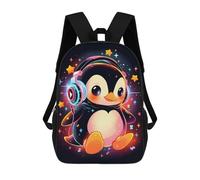 sinyumoney Sac À Dos Scolaire Penguin Star Headphones Sac À Livres Pour Garçons Et Filles, Sac D'école, Sac Pour Étudiants, Sac De Voyage D'affaires, Sac De Travail 17inch