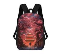 sinyumoney Sac À Dos Scolaire Pour Enfants A Walk Among Cherry Trees Sac À Dos Décontracté Pour Les Voyages, Imprimé En 3D, Pour Garçons Et Filles, Grande Capacité 17inch