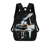 sinyumoney Sac À Dos Scolaire Pour Enfants Abstract Piano Sac À Dos Décontracté Pour Les Voyages, Imprimé En 3D, Pour Garçons Et Filles, Grande Capacité 17inch