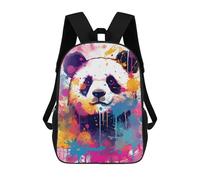 sinyumoney Sac À Dos Scolaire Pour Enfants Adorable Panda Pop Art Sac À Dos Décontracté Pour Les Voyages, Imprimé En 3D, Pour Garçons Et Filles, Grande Capacité 17inch
