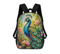 sinyumoney Sac À Dos Scolaire Pour Enfants An Peacock Illustration Sac À Dos Décontracté Pour Les Voyages, Imprimé En 3D, Pour Garçons Et Filles, Grande Capacité 17inch