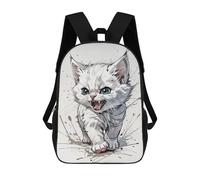 sinyumoney Sac À Dos Scolaire Pour Enfants Angry White Kitten Sac À Dos Scolaire Pour Enfants, Style Décontracté Et Tendance, Imprimé En 3D, Amusant Et Original 17inch