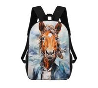 sinyumoney Sac À Dos Scolaire Pour Enfants Animal Horse Sac À Dos Scolaire Pour Enfants, Style Décontracté Et Tendance, Imprimé En 3D, Amusant Et Original 17inch