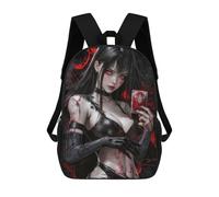 sinyumoney Sac À Dos Scolaire Pour Enfants Anime Girl with Card Sac À Dos Décontracté Pour Les Voyages, Imprimé En 3D, Pour Garçons Et Filles, Grande Capacité 17inch